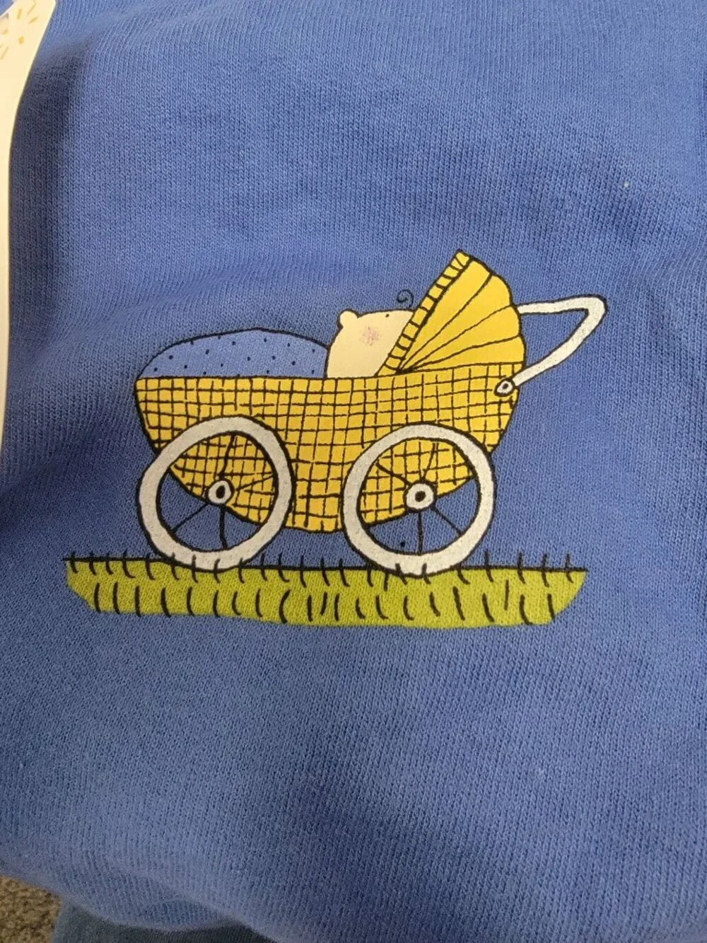 Mulberribush Girls Blue Cotton Tank Baby Carriage Print Size 7 USA